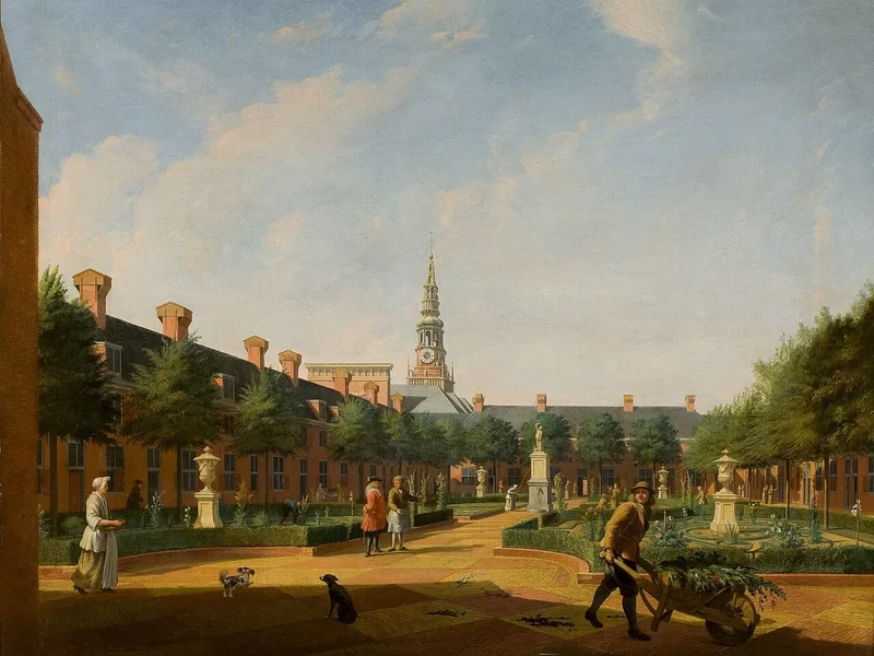 1686-Vincent Laurensz van der Vinne II - Veduta del giardino del Proveniershuis ad Haarlem - Rijksmuseum Twenthe